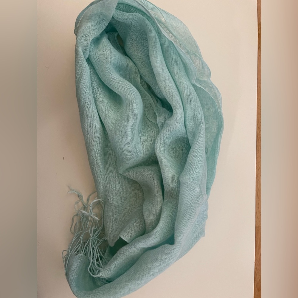 Light Blue Linen Scarf